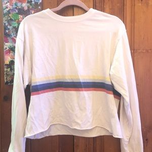 Brandy Melville white rainbow long sleeve